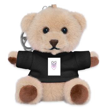 Three Intertwined Hearts - Teddy Keyring - black - Front