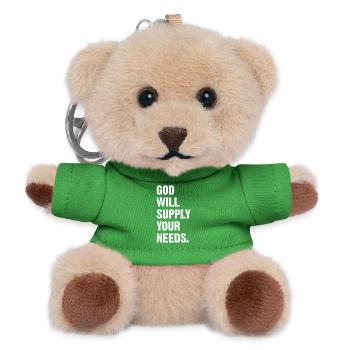 God Will Supply Your Needs - Teddy Keyring - green - Front