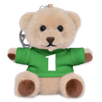 1. 1 AN. 1er ANNIVERSAIRE. ANNIVERSAIRE 1 AN - Porte-clés ourson - vert - Devant