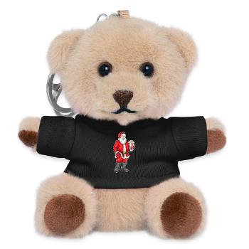 Maïs soufflé de Noël Père Noël - Porte-clés ourson - noir - Devant