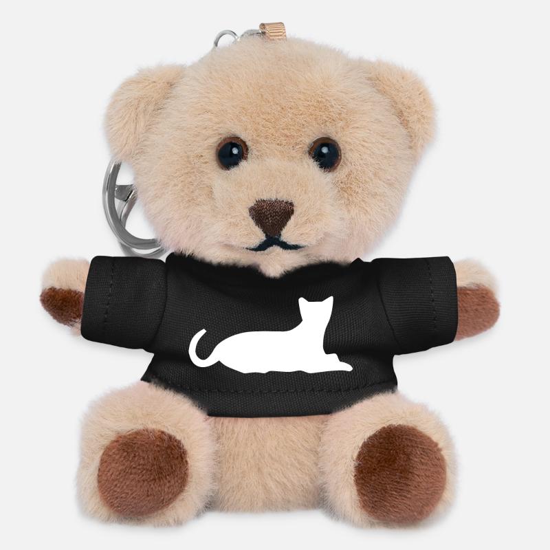 Cat Cat Cat Cat Cat - Teddy Keyring - black