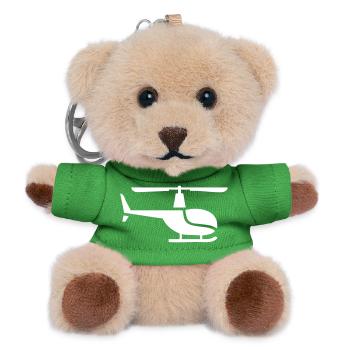 Helicopter sideways - Teddy Keyring - green - Front
