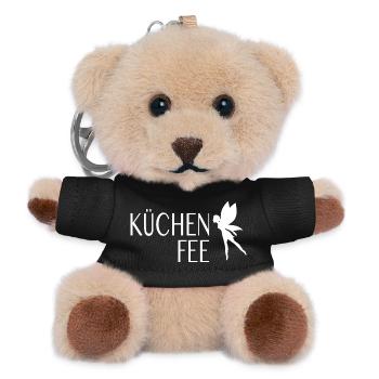 Köchin Koch Küchenfee - Teddy Schlüsselanhänger - Schwarz - Vorne