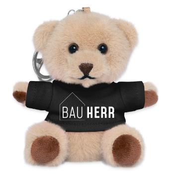Bauherr mit Haus ohne Jahreszahl /hell - Teddy Schlüsselanhänger - Schwarz - Vorne