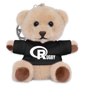 Rugby, Rugby-Sport, Rugby-Humor - Teddy Schlüsselanhänger - Schwarz - Vorne