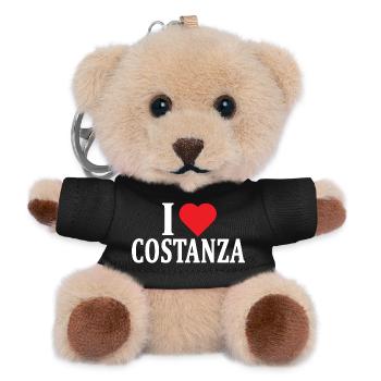 T-Shirt Ich liebe Costanza T-Shirt Geschenkidee - Teddy Schlüsselanhänger - Schwarz - Vorne