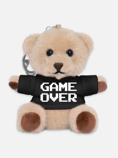Abstract Color Explosion on Streetwear Game Over - Teddy Keyring - black