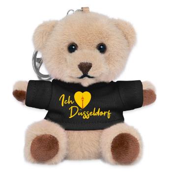 Ich liebe Düsseldorf - Schriftzug - Teddy Schlüsselanhänger - Schwarz - Vorne