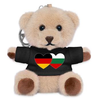 Germany Bulgaria Flag Heart - Teddy Keyring - black - Front