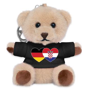Germany Croatia Flag Heart - Teddy Keyring - black - Front