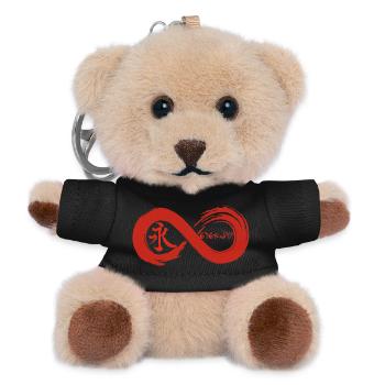Unendliches Symbol und Ewigkeit auf Japanisch (rot) - Teddy Schlüsselanhänger - Schwarz - Vorne