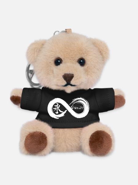 Symbole infini et éternité en japonais (blanc) - Porte-clés ourson - noir