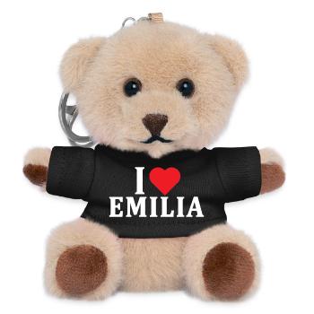 t-shirt I love Emilia t-shirt gift idea - Teddy Keyring - black - Front