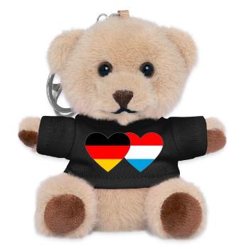 Allemagne Luxembourg Drapeau Coeur - Porte-clés ourson - noir - Devant