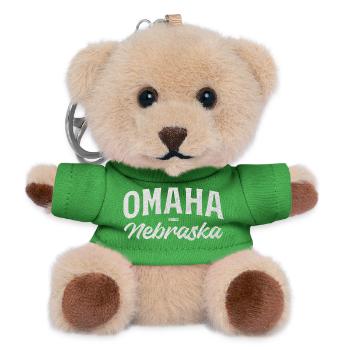 Omaha Nebraska Vintage Script Tee - Teddy Schlüsselanhänger - Grün - Vorne