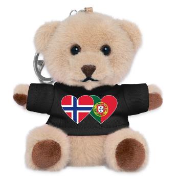 Norvège Portugal Flag Coeur - Porte-clés ourson - noir - Devant