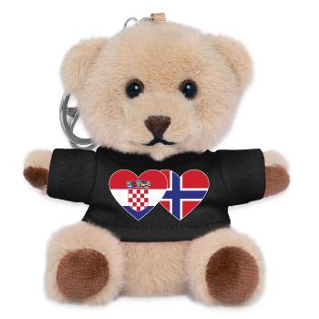 Croatia Norway Flag Heart - Teddy Keyring - black - Front