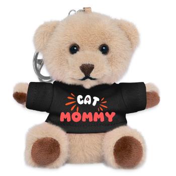 Cat Mommy Design Happy Cat - Teddy Keyring - black - Front
