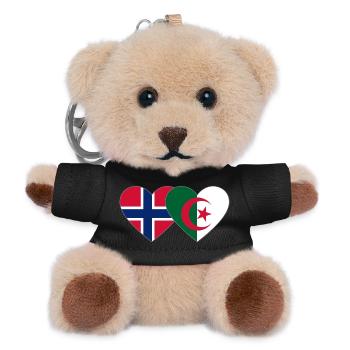 Norwegen Algerien Flagge Herz - Teddy Schlüsselanhänger - Schwarz - Vorne