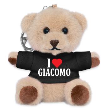 T-Shirt I love Giacomo T-Shirt Geschenkidee - Teddy Schlüsselanhänger - Schwarz - Vorne