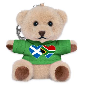 Scotland South Africa Flag Heart - Teddy Keyring - green - Front
