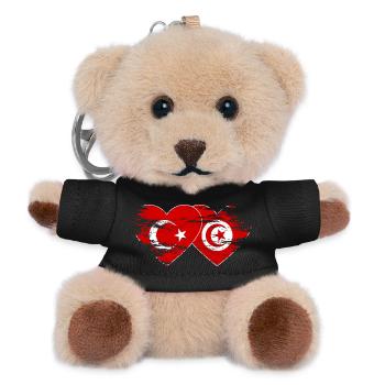 Turquie Drapeau Tunisie coeur utilisé - Porte-clés ourson - noir - Devant