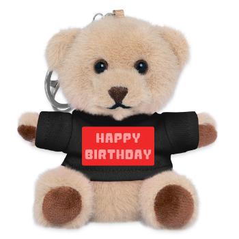 HAPPY BIRTHDAY. HAPPY BIRTHDAY. ANNIVERSARY. - Teddy Keyring - black - Front