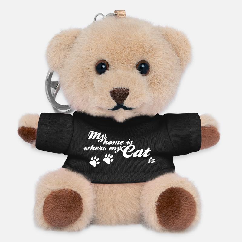 Home is where my cat is - Teddy Keyring - black