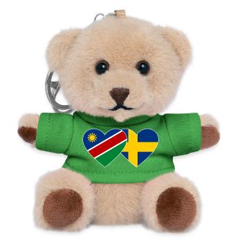 Namibia Schweden Flagge Herz - Teddy Schlüsselanhänger - Grün - Vorne