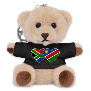 South Africa Namibia Flag Heart - Teddy Keyring - black - Front