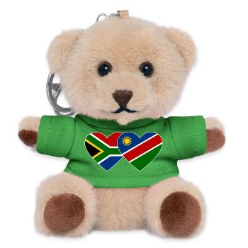 South Africa Namibia Flag Heart - Teddy Keyring - green - Front