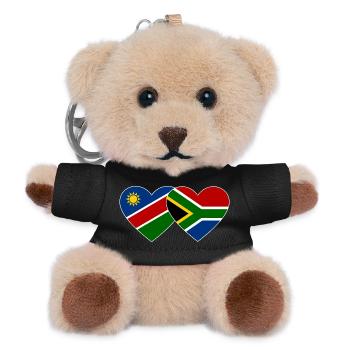 Namibia South Africa Flag Heart - Teddy Keyring - black - Front