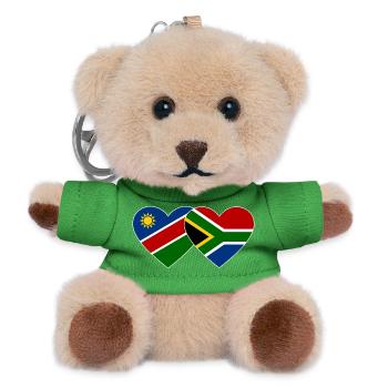Namibia South Africa Flag Heart - Teddy Keyring - green - Front