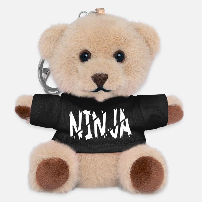 Ninja - Teddy Keyring - black