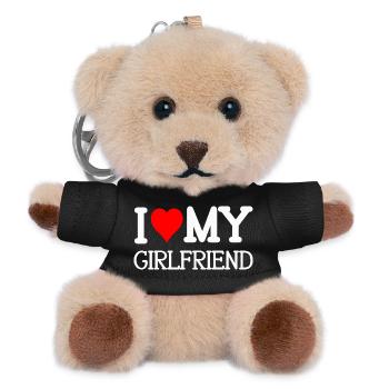 Heart and Letters Love Message Design - Teddy Keyring - black - Front