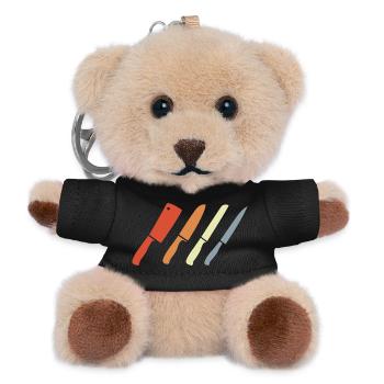Ensemble de couteaux rétro - Porte-clés ourson - noir - Devant