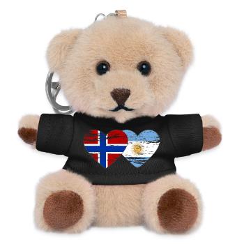 Norway Argentina Flag Used - Teddy Keyring - black - Front