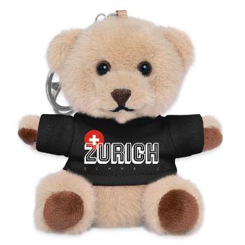 Zürcher Wortmarke mit Schweizer Wappen - Teddy Schlüsselanhänger - Schwarz - Vorne