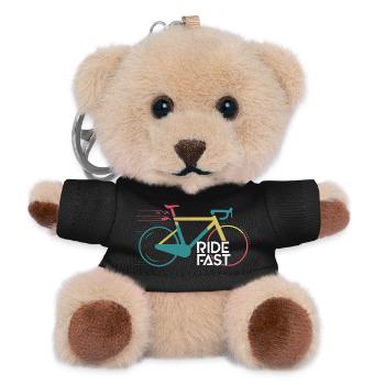 Lebendiges Speed Bike Druckdesign - Teddy Schlüsselanhänger - Schwarz - Vorne