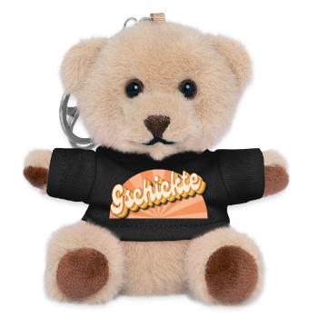 Gschickte - Geschickte, talentierte Frau - Teddy Schlüsselanhänger - Schwarz - Vorne