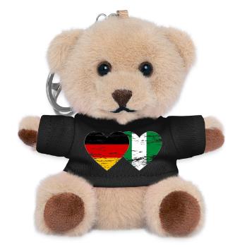 Allemagne Nigeria drapeau coeur utilisé - Porte-clés ourson - noir - Devant