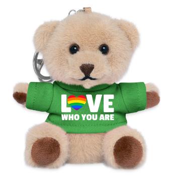 Lgbt. Liebe wer du bist - Teddy Schlüsselanhänger - Grün - Vorne