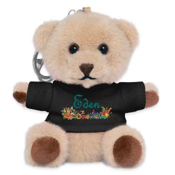 Blumen und Paradies - Teddy Schlüsselanhänger - Schwarz - Vorne