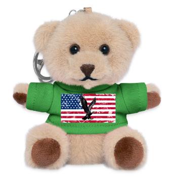 Liberty Eagle over US flag - Teddy Keyring - green - Front