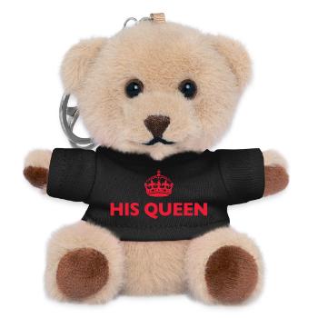 Seine Königin - Teddy Schlüsselanhänger - Schwarz - Vorne