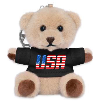 USA Flag of Stars and Stripes - Teddy Keyring - black - Front