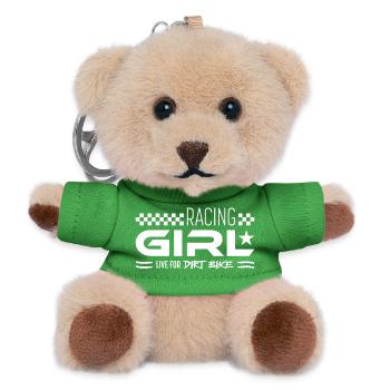 Racing Girl – En direct pour la moto tout-terrain - Porte-clés ourson - vert - Devant