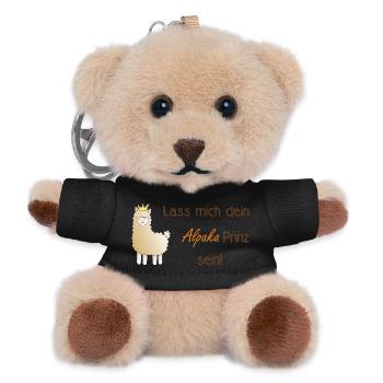 Lass mich dein Alpaka-Prinz sein! - Teddy Schlüsselanhänger - Schwarz - Vorne