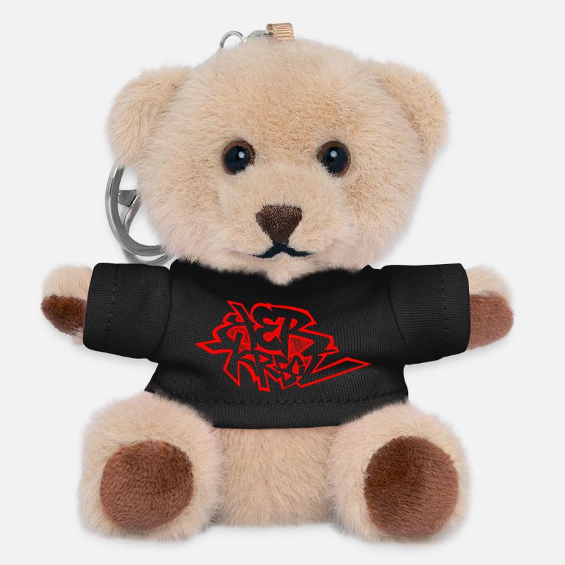Graffiti 974 Ker Kreol - Red - Teddy Keyring - black