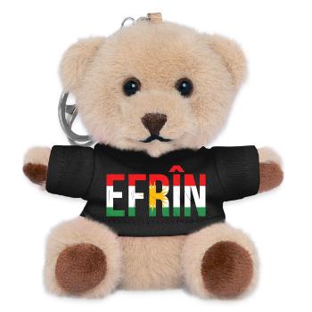 Kurdistan Kurden Friedenssymbol mit Nationalflagge - Teddy Schlüsselanhänger - Schwarz - Vorne